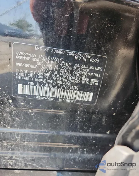 2020 Subaru Forester Limited из США, поврежденный, VIN JF2SKAUC8LH590405